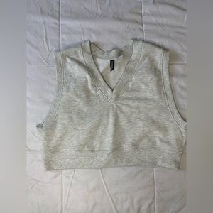 Light grey cropped v-neck sweater vest